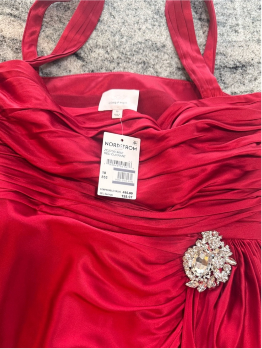 cinq a sept Tate Assymetrical Hem Silk Mini, Red Currant NWT - Picture 4 of 6